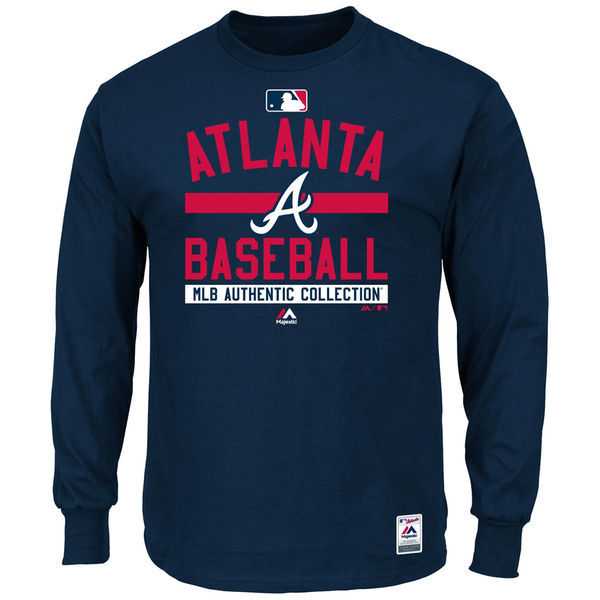 Atlanta Braves Majestic Men New Wordmark Long Sleeve WEM T-Shirt - Navy Blue,We sell and wholesale Atlanta Braves Majestic Men New Wordmark Long Sleeve WEM T-Shirt - Navy Blue on line form chian!